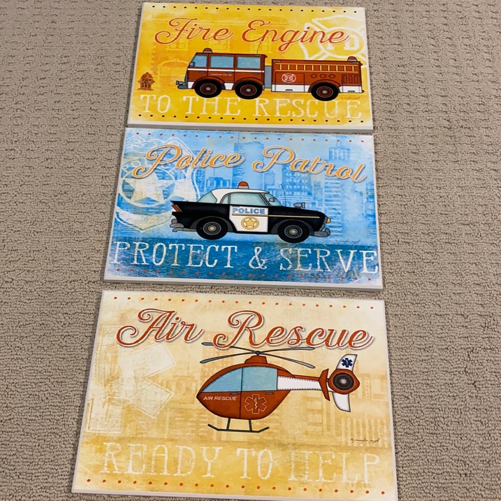 Set of 3 Boys Room Decor